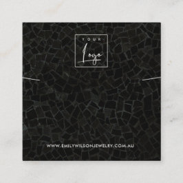 黒モザイク模様のネックレスブレスレットディスプレイ スクエア名刺