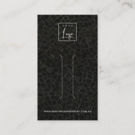 黒モザイク模様のヘアクリップ表示カード 名刺