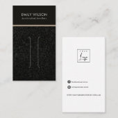 黒モザイク模様のヘアクリップ表示カード 名刺 (正面/裏面)