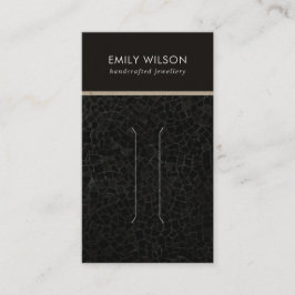 黒モザイク模様のヘアクリップ表示カード 名刺