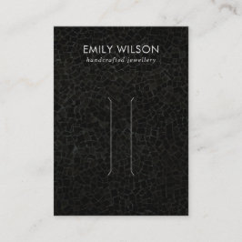 黒モザイク模様のヘアクリップ表示カード 名刺