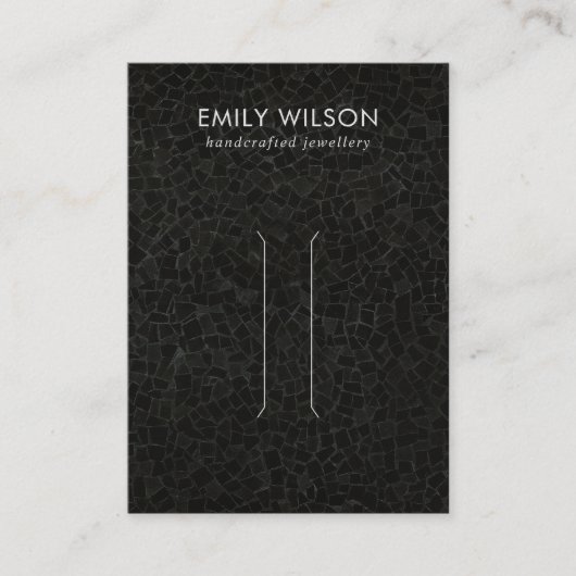 黒モザイク模様のヘアクリップ表示カード 名刺 (正面)