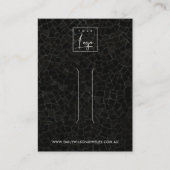 黒モザイク模様のヘアクリップ表示カード 名刺 (正面)