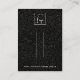 黒モザイク模様のヘアクリップ表示カード 名刺