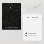 黒モザイク模様のヘアクリップ表示カード 名刺 (正面/裏面)