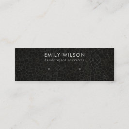 黒モザイク模様スタッドイヤリング表示カード スキニー名刺