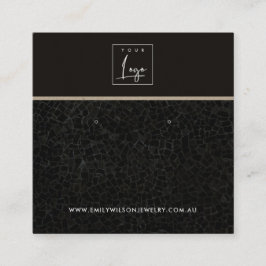 黒モザイク模様スタッドイヤリング表示カード スクエア名刺