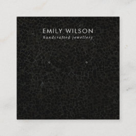 黒モザイク模様スタッドイヤリング表示カード スクエア名刺