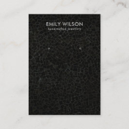 黒モザイク模様スタッドイヤリング表示カード 名刺