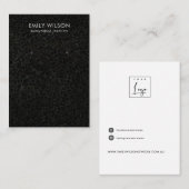 黒モザイク模様スタッドイヤリング表示カード 名刺 (正面/裏面)