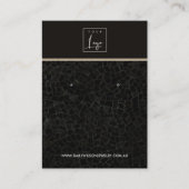 黒モザイク模様スタッドイヤリング表示カード 名刺 (正面)
