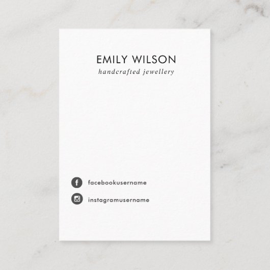 黒モザイク模様スタッドイヤリング表示カード 名刺 (裏面)