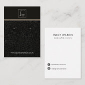 黒モザイク模様スタッドイヤリング表示カード 名刺 (正面/裏面)