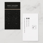 黒モザイク模様3スタッドイヤリングディスプレイカード 名刺 (正面/裏面)