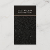 黒モザイク模様3スタッドイヤリングディスプレイカード 名刺 (正面)