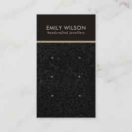 黒モザイク模様3スタッドイヤリングディスプレイカード 名刺