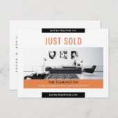 黒モダンいオレンジは売実在った広告 ポストカード (正面/裏面)