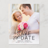 黒モダンいオーバーレイのフルフォトデートを保存 ポストカード (正面)