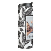 黒モダンいカスタム写真パーソナライズされた タンブラー (回転左)