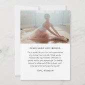 黒モダンいカスタム写真卒業 サンキューカード (裏面)