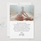 黒モダンいカスタム写真卒業 サンキューカード (裏面)