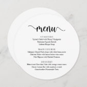 黒モダンいスクリ素朴プト,結婚のディナーメニュー メニュー (正面/裏面)