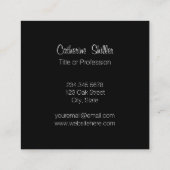 黒モダンいストライプ スクエア名刺 (裏面)