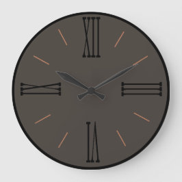 黒モダンいトリム付きダークブラウン ラージ壁時計