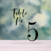 黒モダンいブラシスク結婚リプトのテーブル番号 アクリルサイン (ニュートラル)