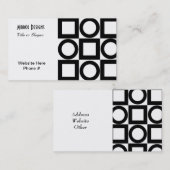 黒モダンい円と正方形 名刺 (正面/裏面)