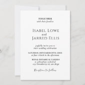 黒モダンい書結婚道 招待状 (正面)