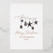 黒モダンい植実在物の飾り 箔シーズンカード (正面)