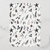 黒モダンい植実在物の飾り 箔シーズンカード (裏面)