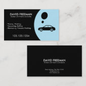 黒モダンい泡の移動式洗車と詳細 名刺 (正面/裏面)