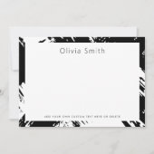 黒モダンい筆跡の文房具 ノートカード (正面)