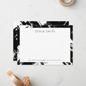 黒モダンい筆跡の文房具 ノートカード (正面/裏面インサイチュ)