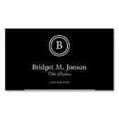 黒モダンい背景と白と黒の円 マグネット名刺 (正面)