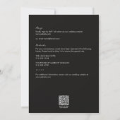 黒モダンい葉のアウトライン結婚All-in-One 招待状 (裏面)