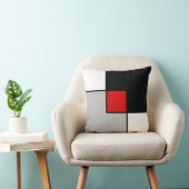 黒モダンい赤い灰色の正方形 クッション (椅子)