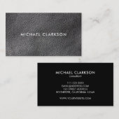 黒モダンい革のルックプロフェッショナル 名刺 (正面/裏面)