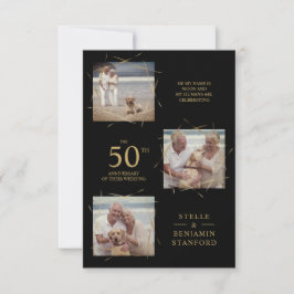 黒モダンい3枚の写真Pet結婚 All's Anniversary