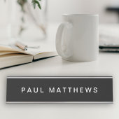 黒モダンお洒落カスタムの名前の追加 デスクネームプレート