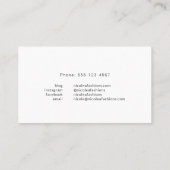 黒モダンお洒落ミニマスタイリッシュリスト 名刺 (裏面)