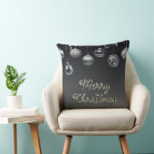 黒モダンお洒落色とシルバー20インチx 20インチ大型 クッション (椅子)