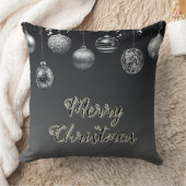 黒モダンお洒落色とシルバー20インチx 20インチ大型 クッション (ブランケット)