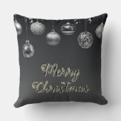 黒モダンお洒落色とシルバー20インチx 20インチ大型 クッション (裏面)