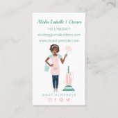 黒モダンかわいらし人清掃・メイド・サービス 名刺 (裏面)