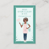 黒モダンかわいらし人清掃・メイド・サービス 名刺 (正面)