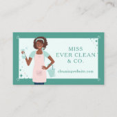 黒モダンかわいらし人清掃・メイド・サービス 名刺 (正面)
