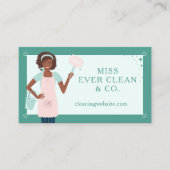 黒モダンかわいらし人清掃・メイド・サービス 名刺 (正面)